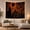 Eclipse City Watch, variant on Black Dragon Above a Blazing Fortress, Dramatic Fantasy for Dragon Fans, Ember-Lit Fire Castle Art, Halloween Gift, Tapestry Wall Hanging for Bedroom and Gaming Room