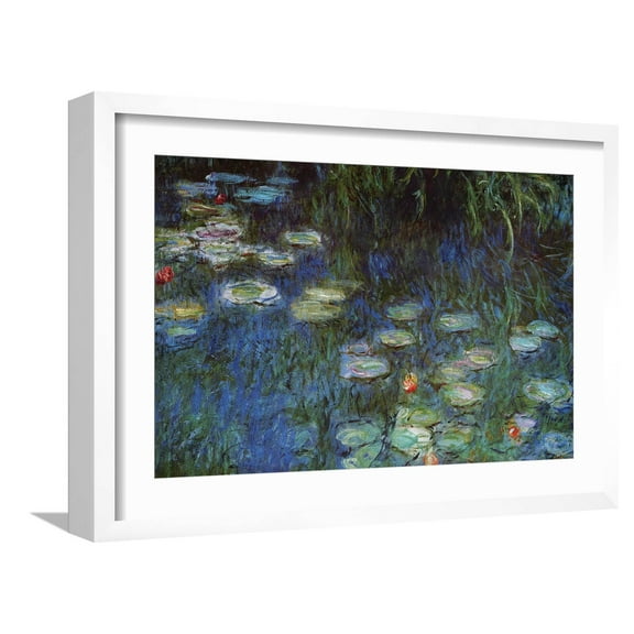 Art.com Water Lillies Art Print by Claude Monet, White Frame Wall Art, 23" x 17"