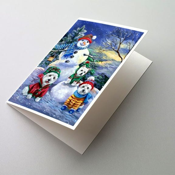 Westie Holiay Snowballs Greeting Cards and Envelopes Pack of 8