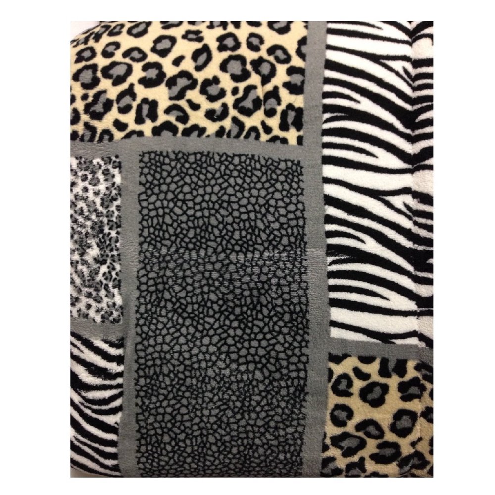 WPM Queen Animal print Blanket Sumptuously Soft Plush Faux Fur sherpa