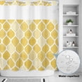 thumbnail image 2 of No Hook Shower Curtain, Yellow Geometric Shower Curtains for Bathroom with See Through Top Window, Morocco Modern Abstract Plaid Art Waterproof & Washable Bath Curtain 66"x72", 2 of 9