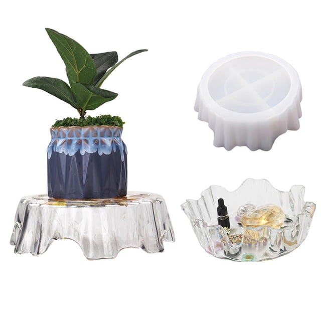 Molde De Bandeja Irregular Fácil De Desmoldar Bandeja De Almacenamiento Alta Molde Contenedor De Almacenamiento Molde Para Decoración Del Hogar Artesanías Hechas A Mano Guardurnaity HA015805-00