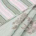 thumbnail image 4 of Vintage Cottage Garden Toile Mint Green Cotton Reversible Girl Quilt Bedding Set, Bedspread for Guest Room, Bedroom, Home, Apartment, Dorm, Hotel, RV, Cottage, Queen - 3 Piece, 4 of 5