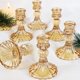 thumbnail image 1 of Juego de 6 portavelas cónicos, portavelas dorado y candelabro vintage, candelabro de vidrio para centros de mesa, decoración de otoño, Navidad, otoño, Acción de Gracias, 1 of 7