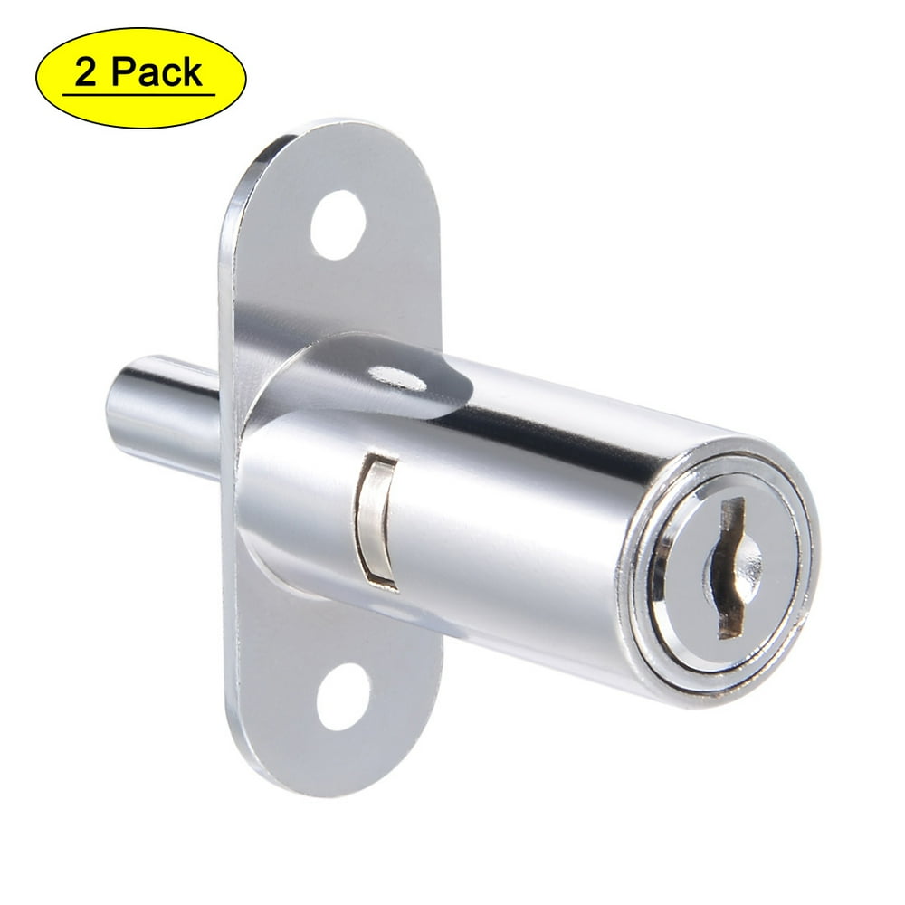 Uxcell Push Plunger Lock 19mm x 40mm Cylinder Zinc Alloy Keyed Alike