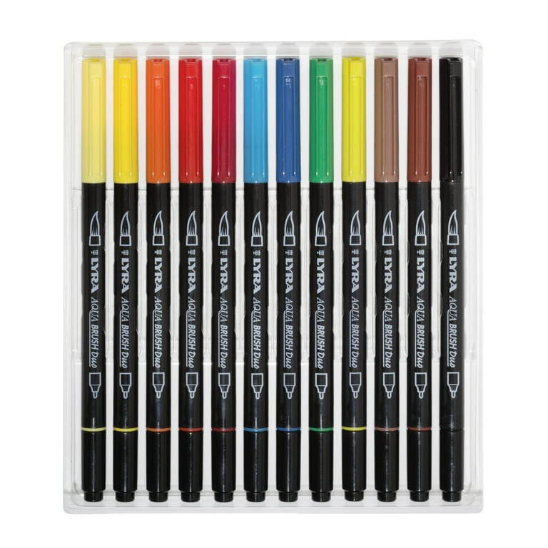 Double-Sided Water-based Brush Pen - 12 Color Set