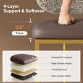thumbnail image 5 of Summit Living Counter Height Bar Stool with Back, 24.8" Modern PU Upholstered Bar Chair with Metal Frame, Brown, 5 of 6