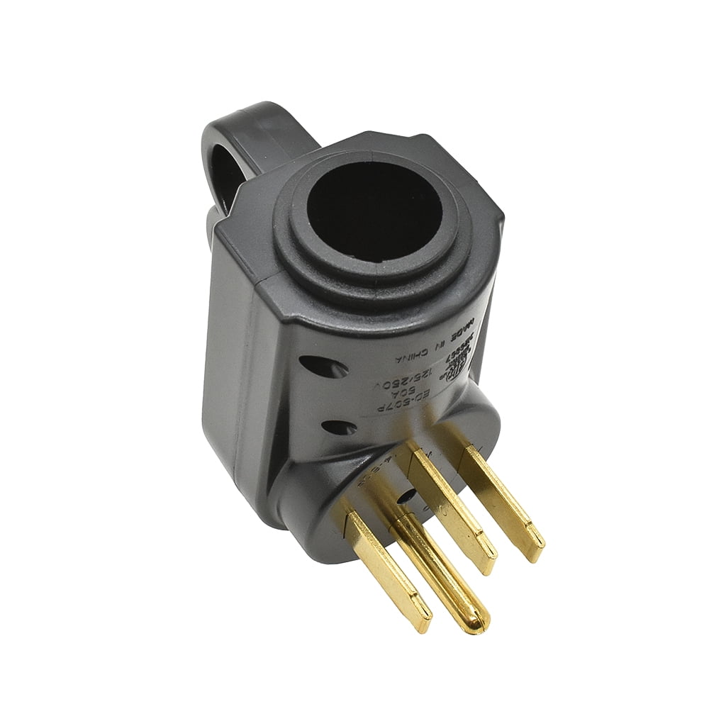 Superior Electric RVA1595 50 AMP RV Plug NEMA 14-50P with Handle - ETL Approved