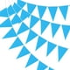 thumbnail image 1 of Banderas de banderines Uxcell de 100 pies, cuerdas colgantes triangulares, banderas DIY para fiestas, azules, 60 Pcs, 1 of 5