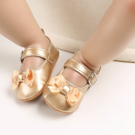 

Infant Loafers Fashion PU Leather Flat Baby Princess Shoes Newborn Girls Moccasins Sole Solid Color Bowknot Non-slip First Walkers 0-18M