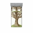 thumbnail image 2 of Ambesonne Tree Fitted Sheet & Pillow Sham Set, Sketch Nature, Queen, Green Brown, 2 of 3