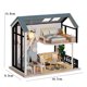 thumbnail image 3 of Kit de casa de muñecas en miniatura de madera, modelo de ensamblaje, rompecabezas 3D, juguetes, decoración de dormitorio con muebles, luces LED, casa de muñecas, 3 of 5