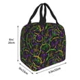 thumbnail image 2 of Disketp Neon Mardi Gras Lunch Bag for Women Men, Leakproof Thermal Cooler Sack Food Handbags Case High Capacity forTravel Work School Picnic, 2 of 5