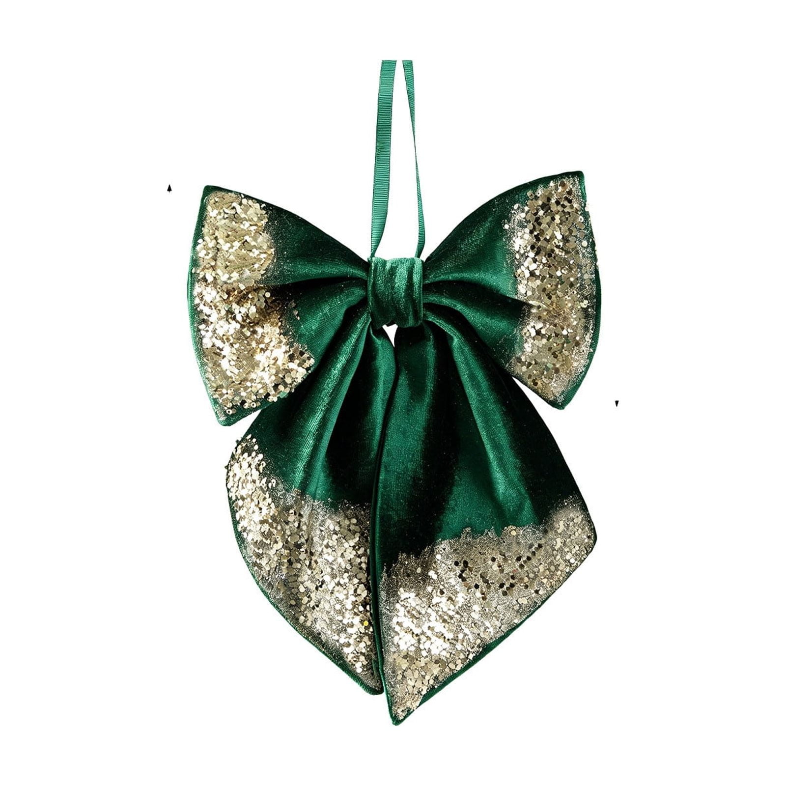 Christmas Tree Decoration Velvet Bows with Sequins Glitter Xmas Velvet Ribbon Bow Ornaments for Wedding Birthday Holiday Party Fireplace Home Decor