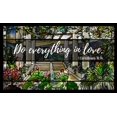 thumbnail image 2 of ArtsyQuotes 18x12 Gold Ornate Wood Framed with Double Matting Museum Art Print Titled - Bible Verse Quote 1 Corinthians 16:14, Louis Comfort Tiffany - Garden Landscape Window, 2 of 4