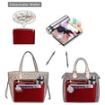 thumbnail image 2 of Soidarity Organizador de maquillaje multifuncional para mujer y bolsa de inserción de fieltro duradera rejilla múltiple para partición negro L Type3 NO3, 2 of 6