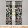 thumbnail image 3 of Ambesonne Mexican Curtains 2 Panel Set, American Traditional Cactus, Pair of - 28" x 84", White Green Multicolor, 3 of 4