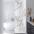 thumbnail image 3 of White Marble Window Privacy Film, Modern Geometric Abstract Minimalist Crack Static Cling UV Sun Blocking Heat Control Window Tint, Non-Adhesive One Way Windows Privacy Cover 17.7''x78.7'', 3 of 7