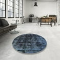 thumbnail image 4 of Ahgly Company Machine Washable Indoor Rectangle Abstract Azure Blue Area Rugs, 8' x 10', 4 of 7