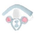thumbnail image 4 of Disfraz de ratón adulto de 3 piezas con diadema de orejas azules, cola larga y pajarita a juego, orejas de rata de peluche para fiestas de Halloween o cosplay., 4 of 5