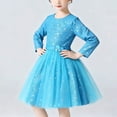 thumbnail image 5 of OGLCCG Girls Sequin Tulle Dress Long Sleeve Crew Neck Sparkly Princess Dress with Belted Formal Fancy Birthday Party Dresses 4-15 Years, 5 of 7