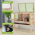 thumbnail image 4 of MEDEHOO Indoor Bunny Cage Guinea Pig Cages - Wooden Small Animal Cage Rabbit Hutch with Chew-Proof Ramp, Pull-Out Tray, Leakproof PVC Layer & Detachable Legs for Rabbits, Guinea Pigs (Natural Wood), 4 of 8