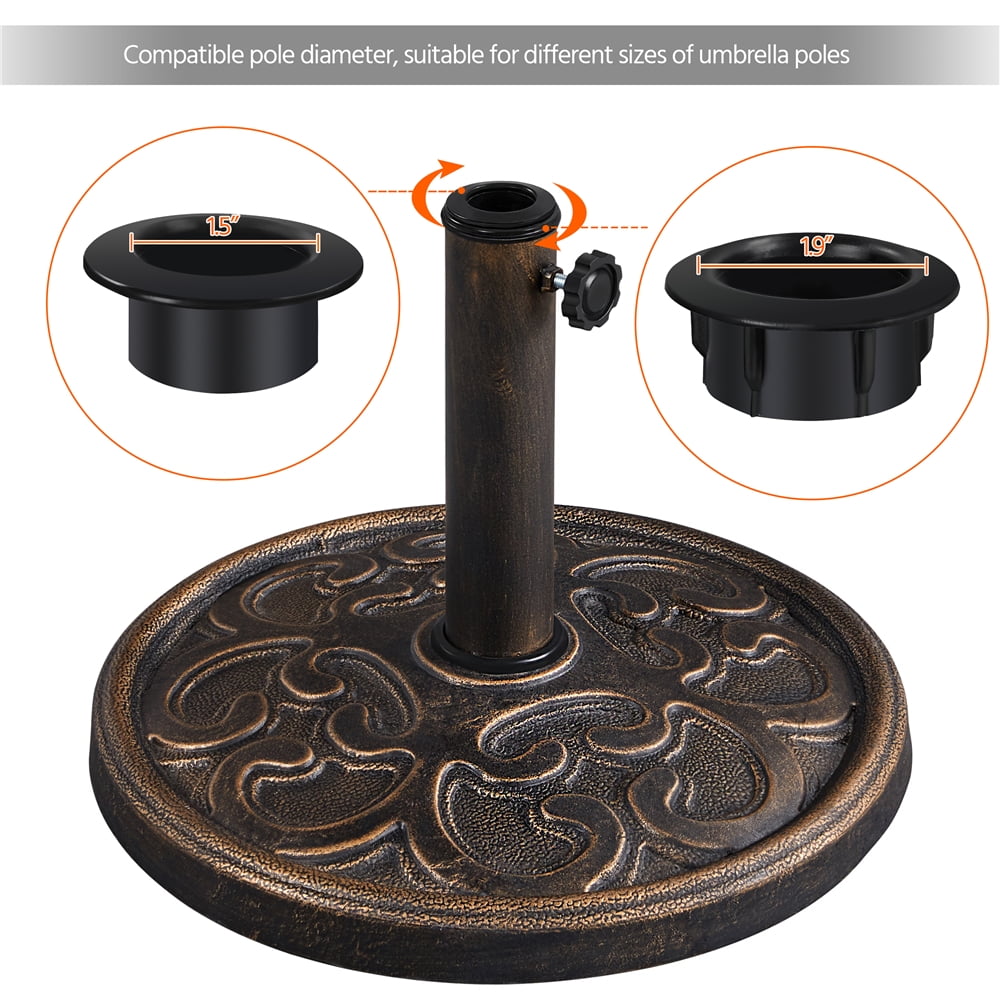 Renwick 22lbs 17.5'' Iron Outdoor Patio Market Umbrella Base, Bronze
