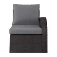 thumbnail image 4 of CorLiving Brisbane Rust-Resistant Outdoor Resin Wicker and Steel Right Arm Patio Sectional Piece with Cushions, Charcoal Grey/Light Grey, 4 of 9