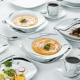thumbnail image 4 of VEWEET, 24-Piece Porcelain Dinnerware Set, Ivory White Dinner Set, Service for 6, 4 of 7