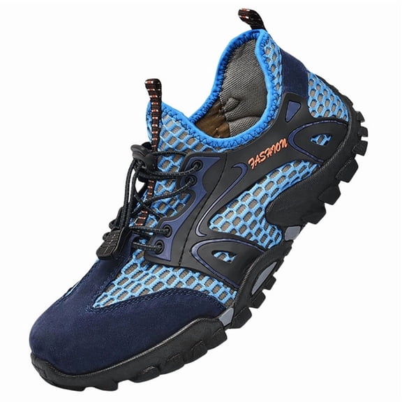 CHICVOMEY Comfortable Sneakers for Men Lightweight Breathable Slip-On Hiking Shoes Non-slip Wear Resistant Outdoor Sneakers Ideal for Summer Beach and Camping