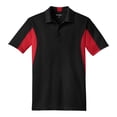 thumbnail image 5 of Mens Side Blocked Polyester Micropique Sport-Wick Polo Black/ True Red 5X-Large, 5 of 7
