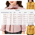 thumbnail image 4 of Girls' Striped Ruffled Shirt Long Sleeve Collared Cute Bow Blouse Casual Spring Summer Top for Playdates & School (2-12 Years), 4 of 6