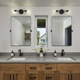 thumbnail image 4 of TEHOME Aura  Bathroom Vanity Mirror 24x36" Stainless Steel Metal Framed Black Rectangular Pivoting Bathroom Mirror, 4 of 6