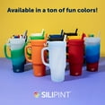 thumbnail image 3 of Silipint 32oz Silicone Tumbler with Handle, Flip Lid and Straw, BPA-Free Reusable Drinkware for Hot and Cold Beverages, Pack of 4, 3 of 8