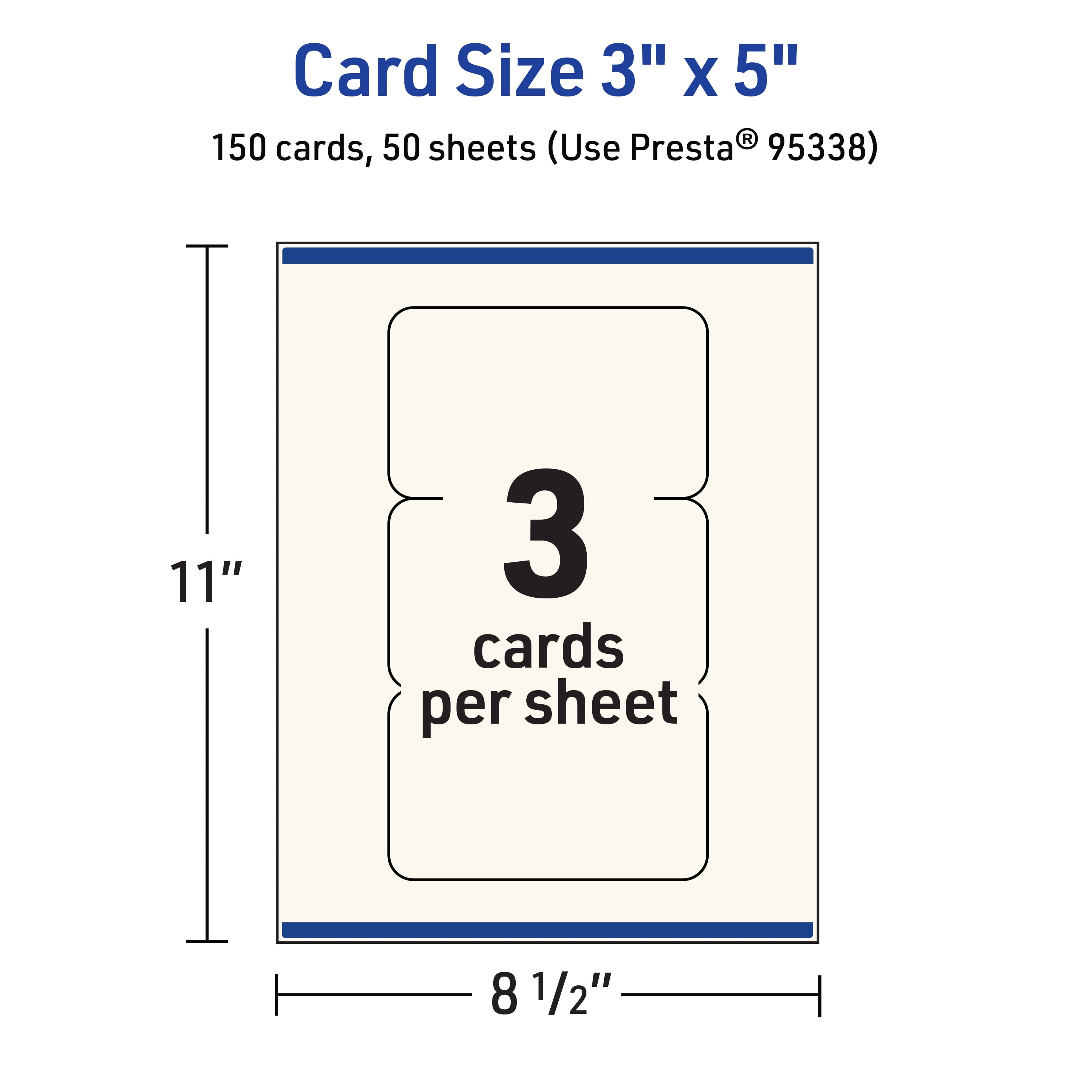Avery Cards with Rounded Corners, 3" x 5", Matte Ivory, 150ct