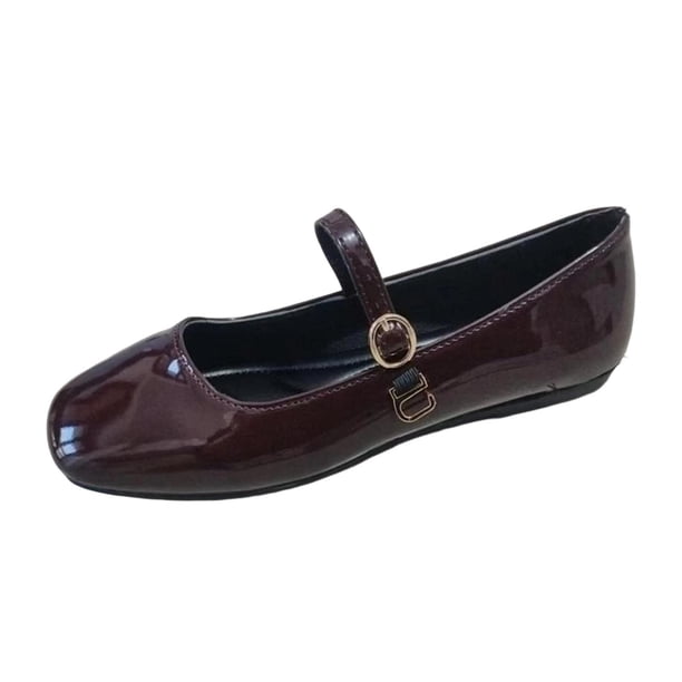 Zapatos Negros de Mujer Versátil Hebilla Mary Plus Tamaño Estilo Primavera / Verano Moderno Cómodo Tacón Bajo Zapatos Planos Portátiles Zapatos Negros Tacones