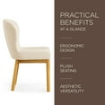 thumbnail image 3 of Maven Lane Chaise Contemporaine Gia, Finition Naturelle Raffinée avec Tissu en Ardoise, 3 of 6
