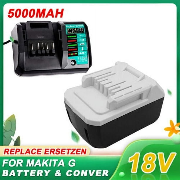Reemplazo Makita G Sereis Batería 5000mah+dc18wa set de Cargador BL1820G BL1815G BL1813G BL1811G, Reemplazo de Iones de Litio para Herramientas Makita Serie G