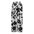 thumbnail image 3 of Dress Pants Women Petite High Waisted Wide Leg Summer Beach Vacation Pants Boho Lounge Casual Palazzo Trousers White XL, 3 of 8