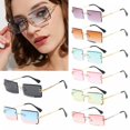 thumbnail image 5 of Women and Men Rimless Summer Eyewear 2020 Trendy Rectangle Sun Glasses Fashion Sunglasses Shades Square Sunglasses GOLD-PURPLE, 5 of 8
