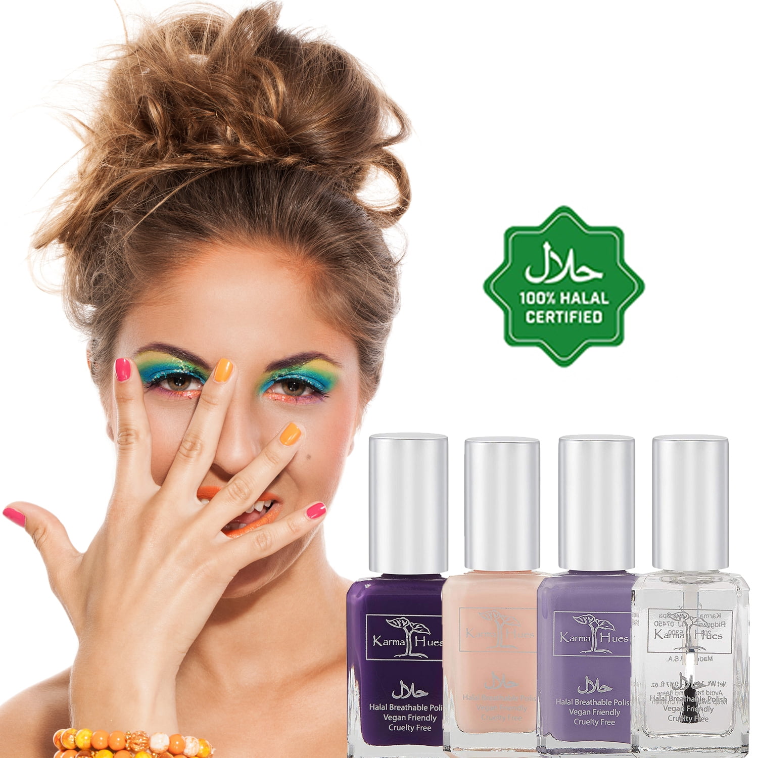 Karma Organic Beautiful Halal Certified Nail Polish Gift Set- Truly Breathable Cruelty Free and Vegan - Oxygen Permeable Wudu Friendly Nail Enamel (Touch of Lavender)