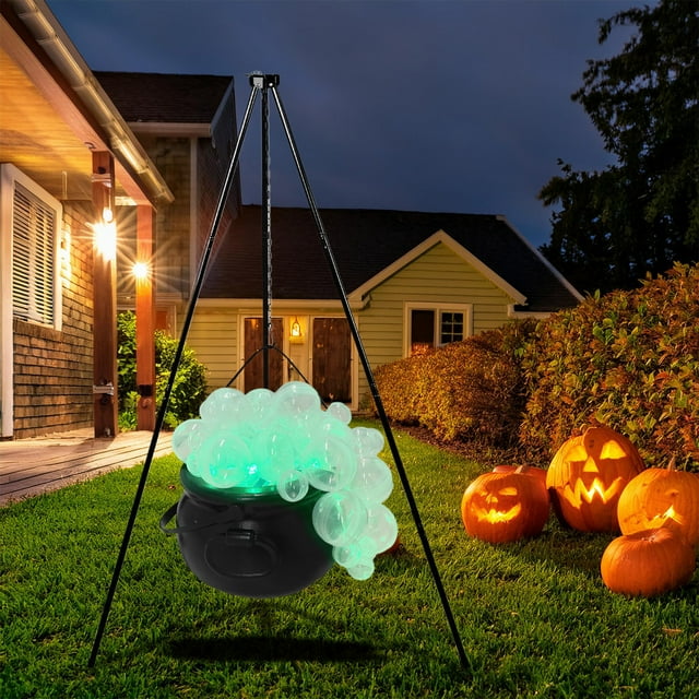Juego de Tarros de Bruja para Halloween, Decoración Luminosa Diy | Tarro de Bruja Iluminado de 20 Cm con Estante de 78 Cm | Adorno de Fiesta, Tarro de Burbujas para Decoración Del Hogar y Exhibición