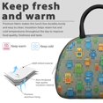 thumbnail image 3 of Robot and Minibots Gray Pattern Insulated Lunch Bag,Leakproof Large Capacity Lunch Box for Work,Picnic or Travel,11.4 X 6.7 X 8.3 Inches, 3 of 6