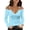 01-Light Blue, variant on Womens 2026 Fall Fashion Sexy Shirts Off Shoulder Solid Color Tunics Deep V Neck Pullover Tops Slim Fit Comfy Going Out Top Ladies