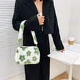 thumbnail image 4 of Bolso de hombro con estampado de flores a la moda, bolsos pequeños de felpa de invierno para mujer (verde) Tmvgtek Oficina Multiescena Multifunción, 4 of 9