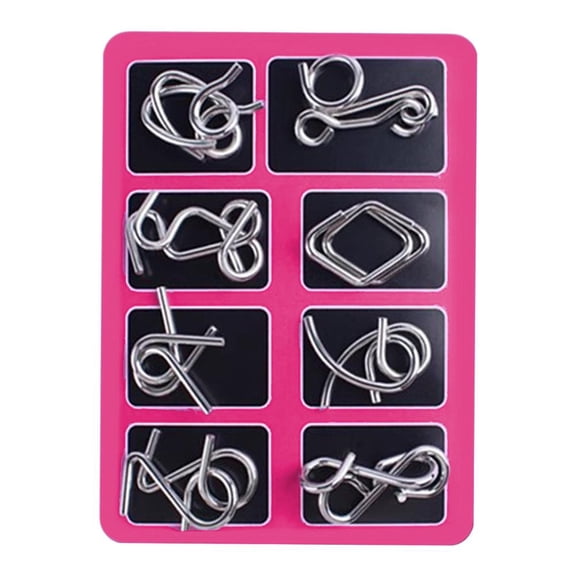 SharkTRUE Metal Brain Teaser Puzzles, 3D Mon-Tessori Metal Puzzle Set, Reverse Thinking Physics Mind Games, MetalRing Disentanglement Challenge with Carry Pouch for Party & Travel