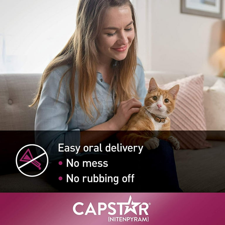 Image 4 of CAPSTAR (nitenpyram) Fast-Acting Oral Flea Treatment for Cats (2-25 lbs), 6 Tablets, 11.4 mg