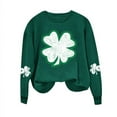 thumbnail image 1 of Bowake Sweat à Capuche Femme St Patrick'S Day Imprimé Col Rond Sweat-Shirt à Manches Longues Casual Ample Confortable Pull-Over Tops, 1 of 3
