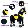 thumbnail image 4 of PonyCycle Ride-On Horse Toy for Kids, No Battery Riding Toy with Hand Brake, Indoor Outdoor Use, Ages 4-7, Black, E438, 4 of 10