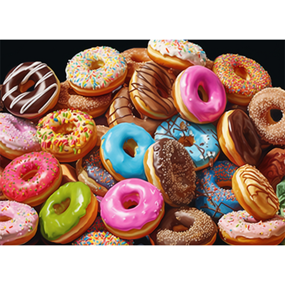 jigsaw puzzles 50 pieces for adults Donuts Colorful Formation wooden Challenging Puzzles Perfect for Game 7.9'' x 5.9''